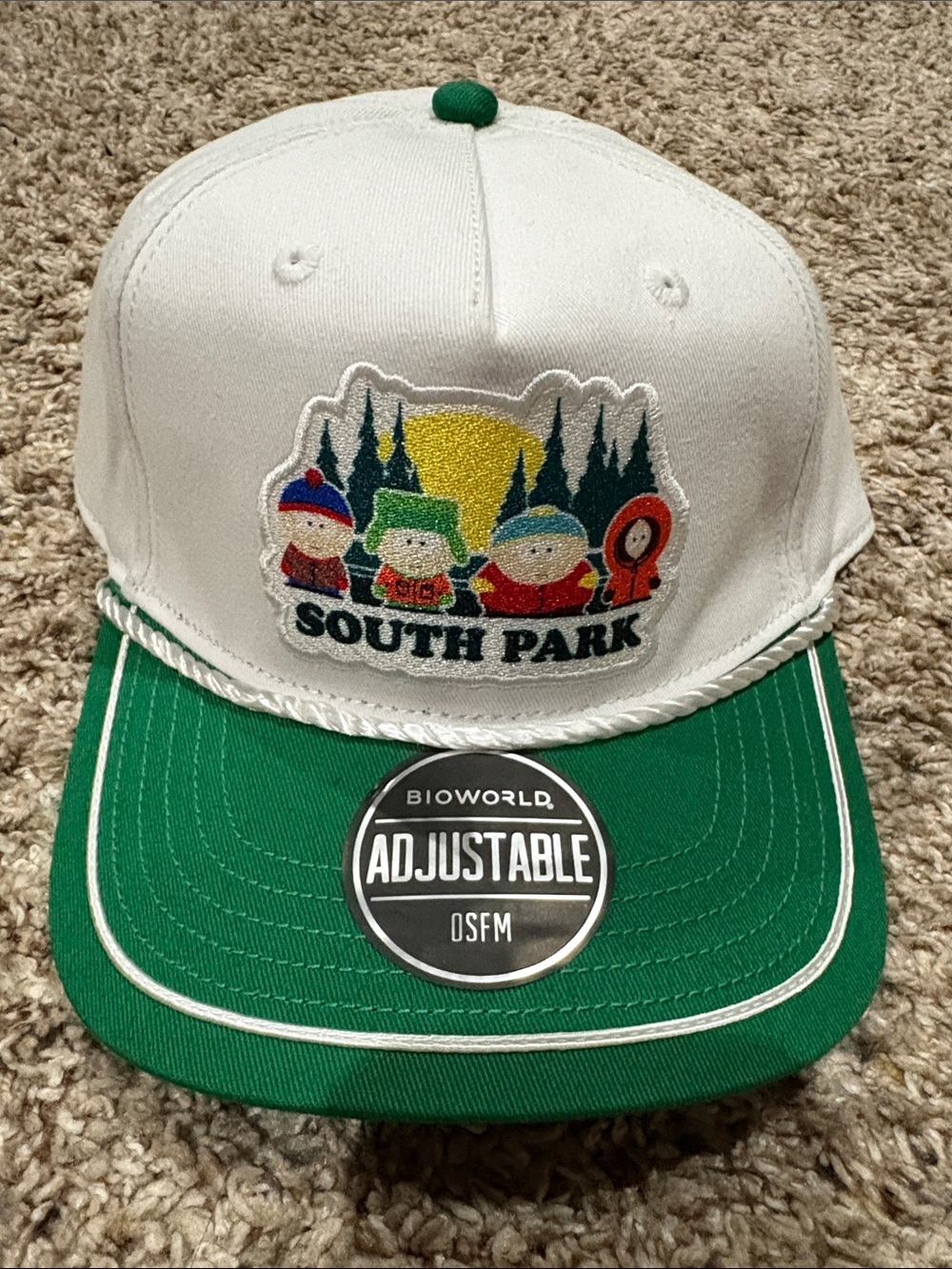 Bioworld White & Green South Park  Adjustable Hat